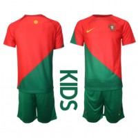 Koszulka piłkarska Portugalia Strój Domowy dla dzieci MŚ 2022 tanio Krótki Rękaw (+ Krótkie spodenki)